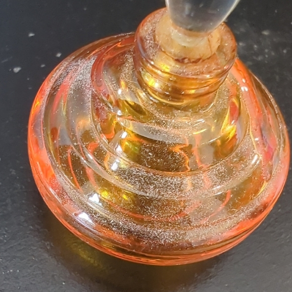 Vintage Made In France Parfums Ted Lapidus Mini Orange Glass Perfume Bottle - Picture 3 of 4